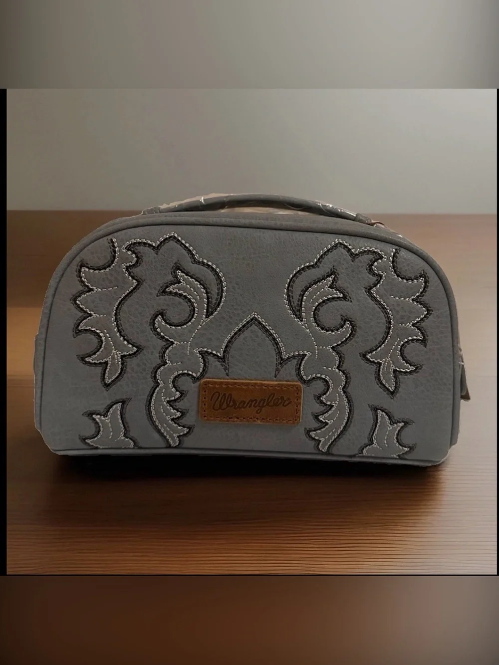 Wrangler Embroidered Multi Purpose Tavel Pouch Makeup Bag Toiletry Slate Blue